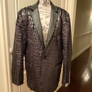 Chuanshi Black Textured Blazer